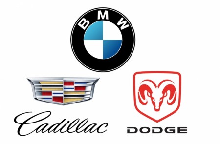 BMW, Cadillac, Dodge
