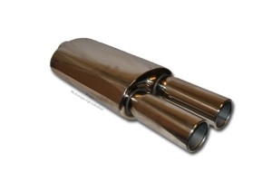 Sluttdemper 2,5'' med 2x2,5'' rett utblås